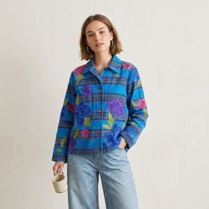 Chico’s Design Embroidered Floral Jacket – Artsy Boho Statement Piece